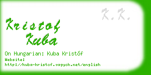 kristof kuba business card